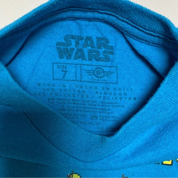 Star Wars Blue Short Sleeve Tee Shirt Boy’s 7 Medium Top TShirt Summer Jedi - Picture 5 of 8